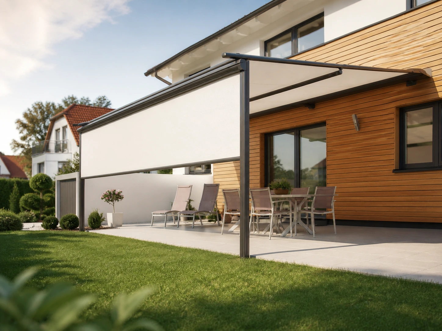 Außenrollos und Sonnenschutz am Einfamilienhaus